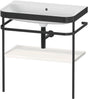 Duravit Happy D.2 c-bonded Waschtischset mit Metallkonsole, 775 mm, weiß hochglanz