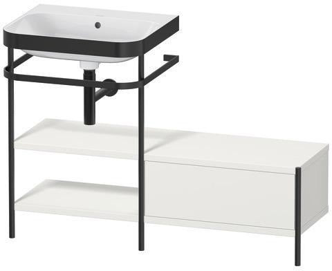 Duravit Waschtischset Happy D.2 Plus 1200x490mm Taupe Supermatt – Einrichtungssystem Nussbaum Mitte