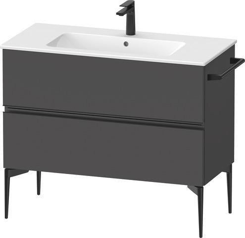 Duravit Sivida Waschtischunterbau 1010 mm bodenstehend, 2 Schubkästen, Soft-Close, Weiß Matt/Chrom