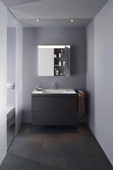 Duravit L-Cube c-bonded Waschtischset 800 mm mit Vero Air Becken, 2 Schubkästen, Schwarz Hochglanz