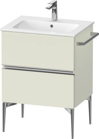 Duravit Sivida Waschtischunterbau 610 mm bodenstehend mit 2 Schubkästen – Chrom/Weiß Matt