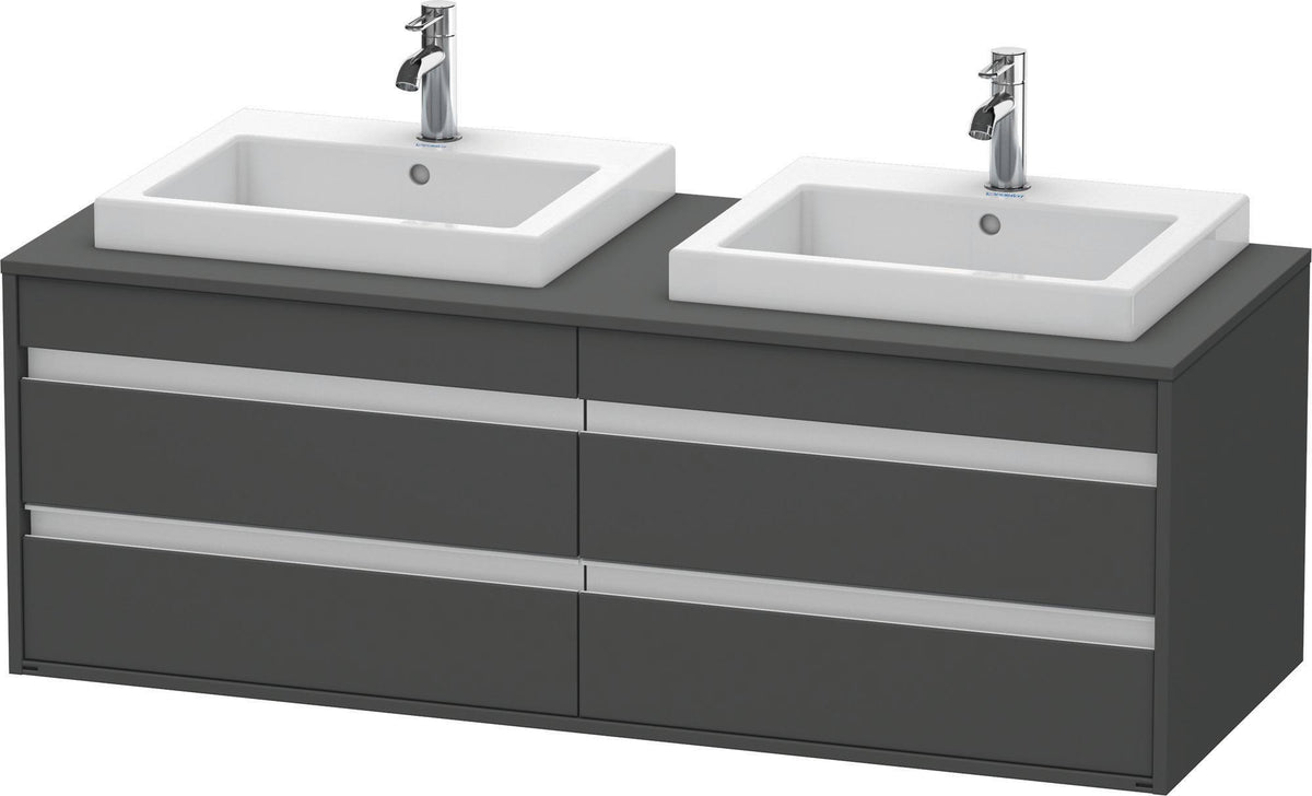DURAVIT Ketho Waschtischunterbau 1400 mm wandhängend, 4 Schubkästen, basalt matt