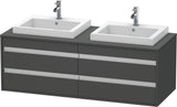 DURAVIT Ketho Waschtischunterbau 1400 mm wandhängend, 4 Schubkästen, basalt matt
