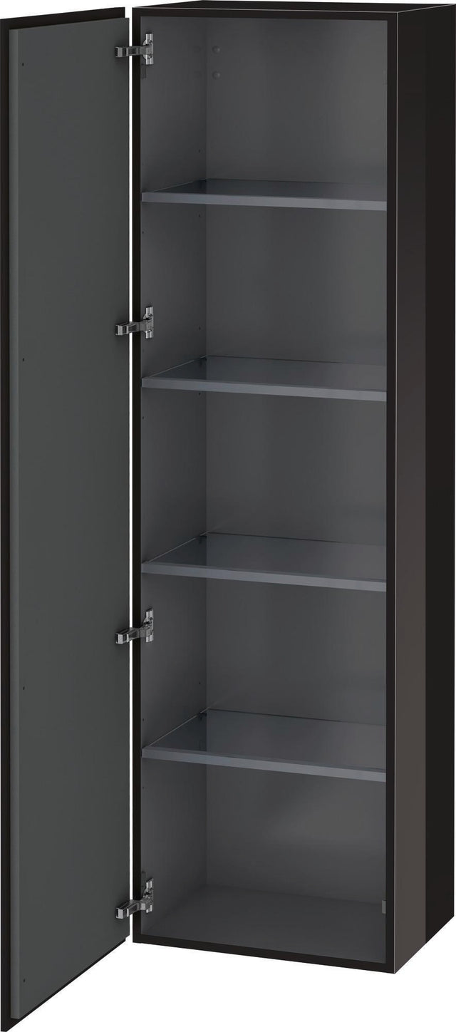 Duravit Hochschrank L-Cube 500 mm schwarz hochglanz, 1 Tür links, 1760 mm – wandhängend mit Soft-Close