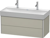 Duravit XSquare Waschtischunterbau 984 mm Taupe Seidenmatt mit 2 Schubkästen und Tip-On-Technik