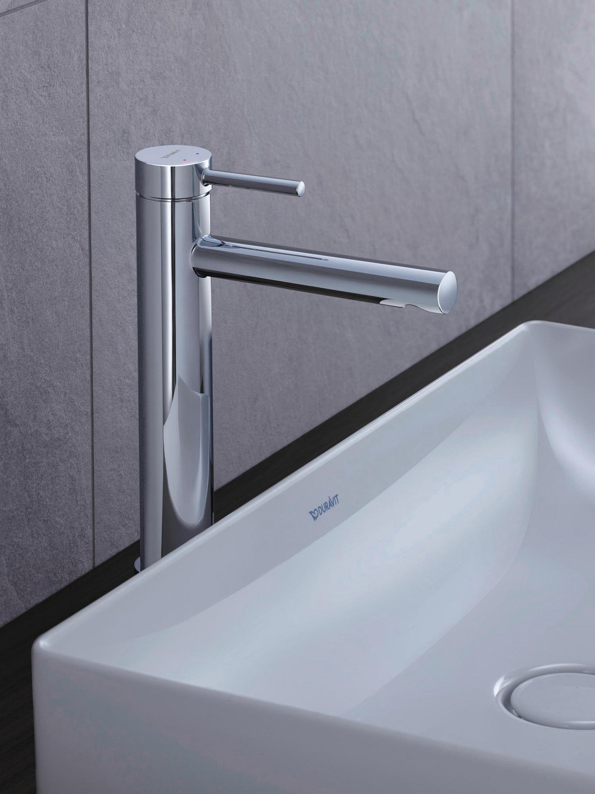 DURAVIT Circle Einhebel-Waschtischmischer L ohne Zugstange, Chrom – Keramikmischsystem
