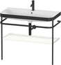 Duravit Happy D.2 c-bonded Waschtischset mit Metallkonsole, 975 mm, Weiß Seidenmatt