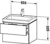 Duravit L-Cube Waschtischset mit Vero Air 500x600x480 mm, 2 Schubkästen, Schwarz Hochglanz