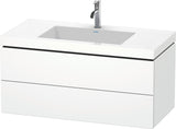 DURAVIT L-Cube c-bonded Waschtischset 1000 mm weiß matt mit 2 Schubkästen und Tip-On-Technik