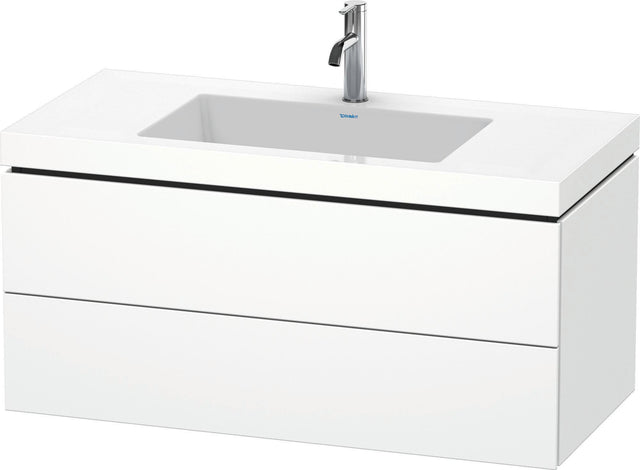 DURAVIT L-Cube c-bonded Waschtischset 1000 mm weiß matt mit 2 Schubkästen und Tip-On-Technik
