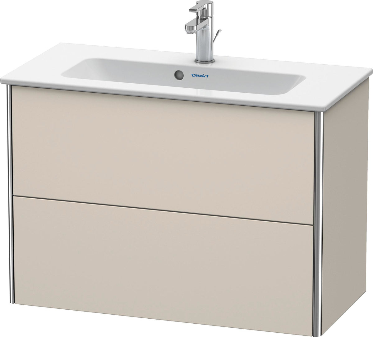 Duravit XSquare Waschtischunterbau 810 mm, 2 Schubkästen, Basalt Matt, wandhängend