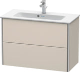 Duravit XSquare Waschtischunterbau 810 mm, 2 Schubkästen, Basalt Matt, wandhängend