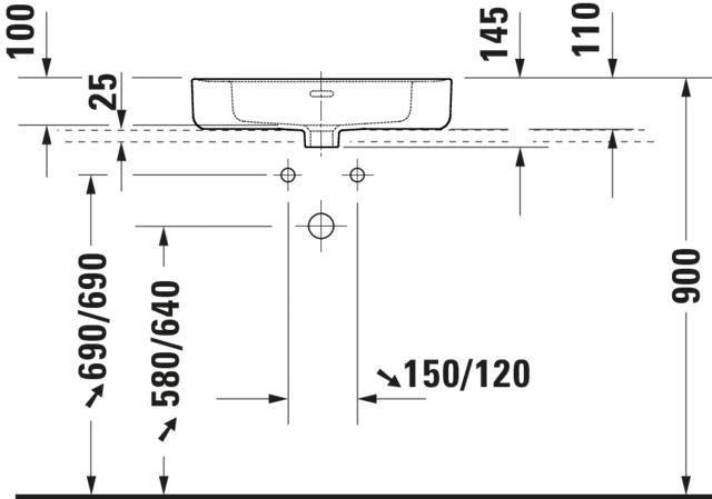 DURAVIT Aufsatzwaschtisch Soleil by Starck 560 mm Weiß mit Überlauf und WonderGliss