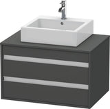 Duravit Ketho Waschtischunterbau 800 mm wandhängend, 2 Schubkästen, basalt matt