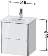 Duravit XSquare Waschtischunterbau 560x510x418 mm, 2 Schubkästen weiß matt