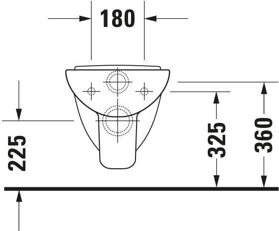DURAVIT D-Code Wand-WC Compact 480 mm Tiefspüler weiß – Wandhängend