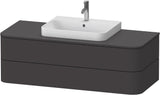 DURAVIT Happy D.2+ Konsolenwaschtischunterbau 1300 mm taupe supermatt mit Tip-On Technik und LED-Innenbeleuchtung