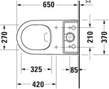 DURAVIT ME by Starck Stand-WC 650 mm weiß, spülrandlos, Tiefspüler, WonderGliss