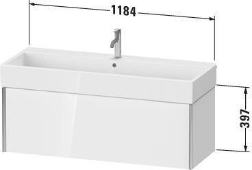 Duravit Waschtischunterbau XVIU 1184 mm weiß matt – wandhängend mit Tip-On-Technik für Vero Air