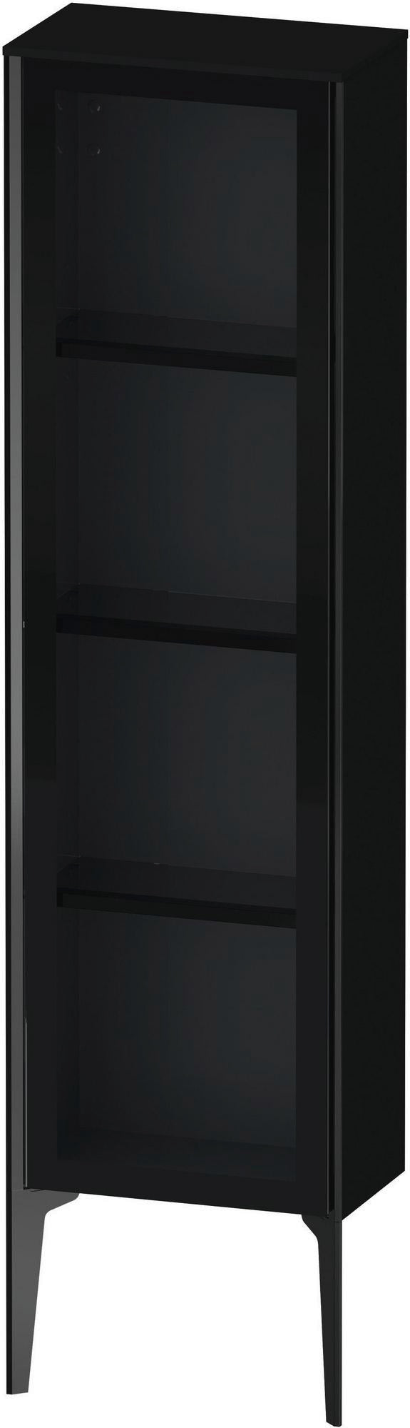 Duravit XViu Halbhochschrank mit Glastür 1330 mm, links, dolomiti grey hochglanz