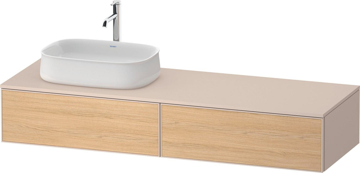 DURAVIT Zencha Konsolen-Waschtischunterbau 1600 mm Eiche Anthrazit mit 2 Auszügen