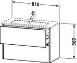 DURAVIT Waschtischunterbau XSquare, 2 Schubkästen, 560 x 810 x 388 mm, Graphit Matt