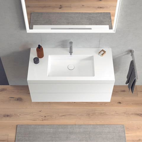 DURAVIT L-Cube c-bonded Waschtischset 1000 mm weiß matt mit 2 Schubkästen und Tip-On-Technik