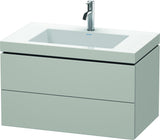 Duravit L-Cube c-bonded Waschtischset 800 mm mit Vero Air Becken, 2 Schubkästen, Schwarz Hochglanz