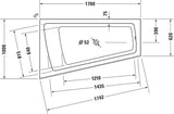 DURAVIT Paiova Whirlwanne 1700x1000 mm Weiß mit Air-System und Acrylverkleidung