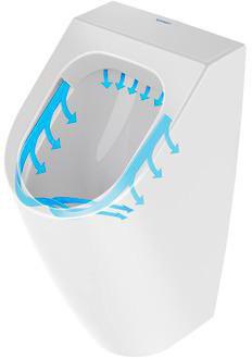 DURAVIT Urinal ME by Starck, spülrandlos, Zulauf hinten, ohne Fliege, weiß