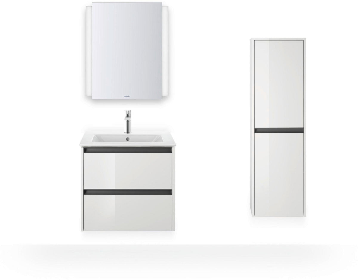 Duravit ME by Starck Möbelwaschtisch 630 mm, weiss seidenmatt, mit Überlauf, 1 Hahnloch
