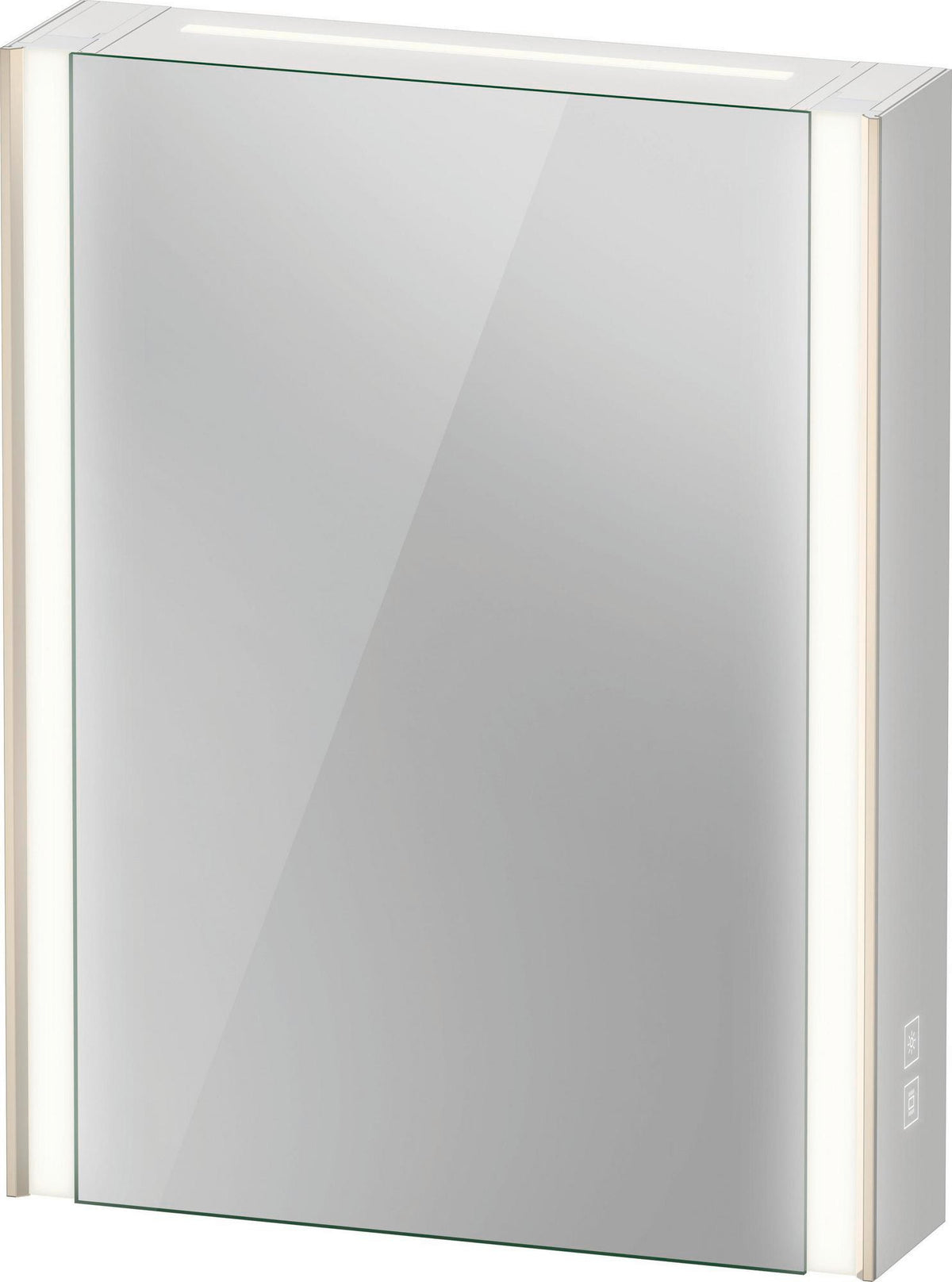 DURAVIT XViu Spiegelschrank 800x620x156 mm champagner matt, Anschlag links, LED-Beleuchtung, Steckdose