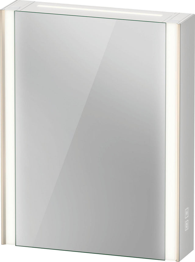 DURAVIT XViu Spiegelschrank 800x620x156 mm champagner matt, Anschlag links, LED-Beleuchtung, Steckdose