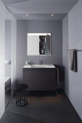 Duravit L-Cube c-bonded Waschtischset 800 mm mit Vero Air Becken, 2 Schubkästen, Schwarz Hochglanz