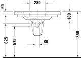 Duravit D-Code Möbelwaschtisch 850 mm mit Überlauf und Hahnlochbank – Weiß