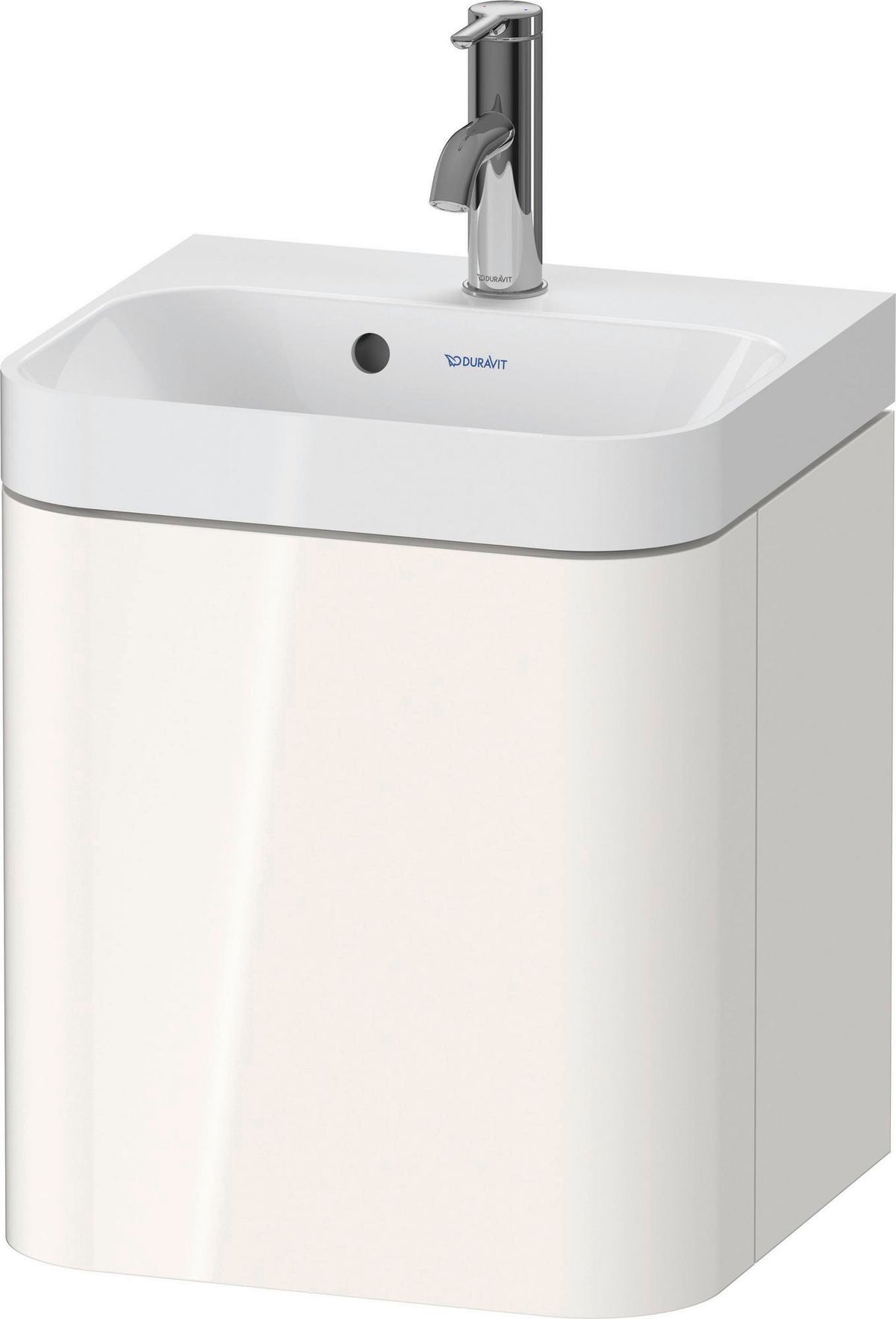 Duravit Happy D.2 Plus Waschtischset 400x360mm, 1 Tür rechts, Weiß Hochglanz