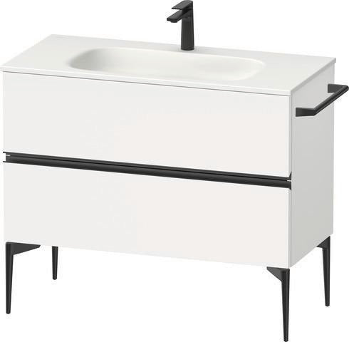 DURAVIT Sivida Waschtischunterbau 1010 mm Nussbaum mit 2 Schubkästen und Soft-Close