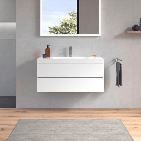 DURAVIT L-Cube c-bonded Waschtischset 1000 mm weiß matt mit 2 Schubkästen und Tip-On-Technik