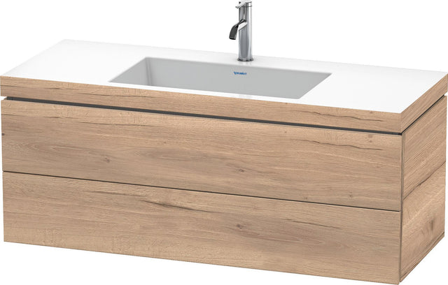 DURAVIT L-Cube c-bonded Waschtischunterbau Eiche 1200 mm wandhängend mit 2 Schubkästen