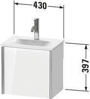 Duravit XViu Waschtischunterbau wandhängend 1 Tür 430 mm dolomiti grey hochglanz