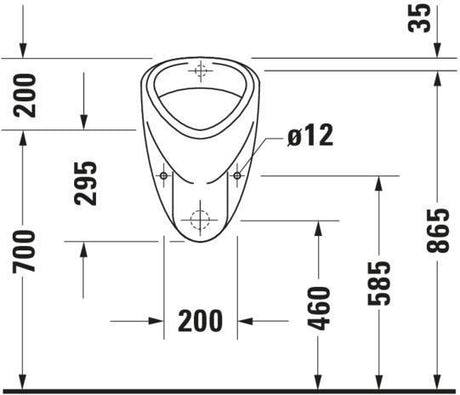 DURAVIT Urinal Katja Universal – Zulauf oben, absaugend, ohne Deckel, weiß