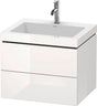 Duravit L-Cube c-bonded Waschtischset 600 mm mit Vero Air Waschtisch, 2 Schubkästen, Weiß Matt