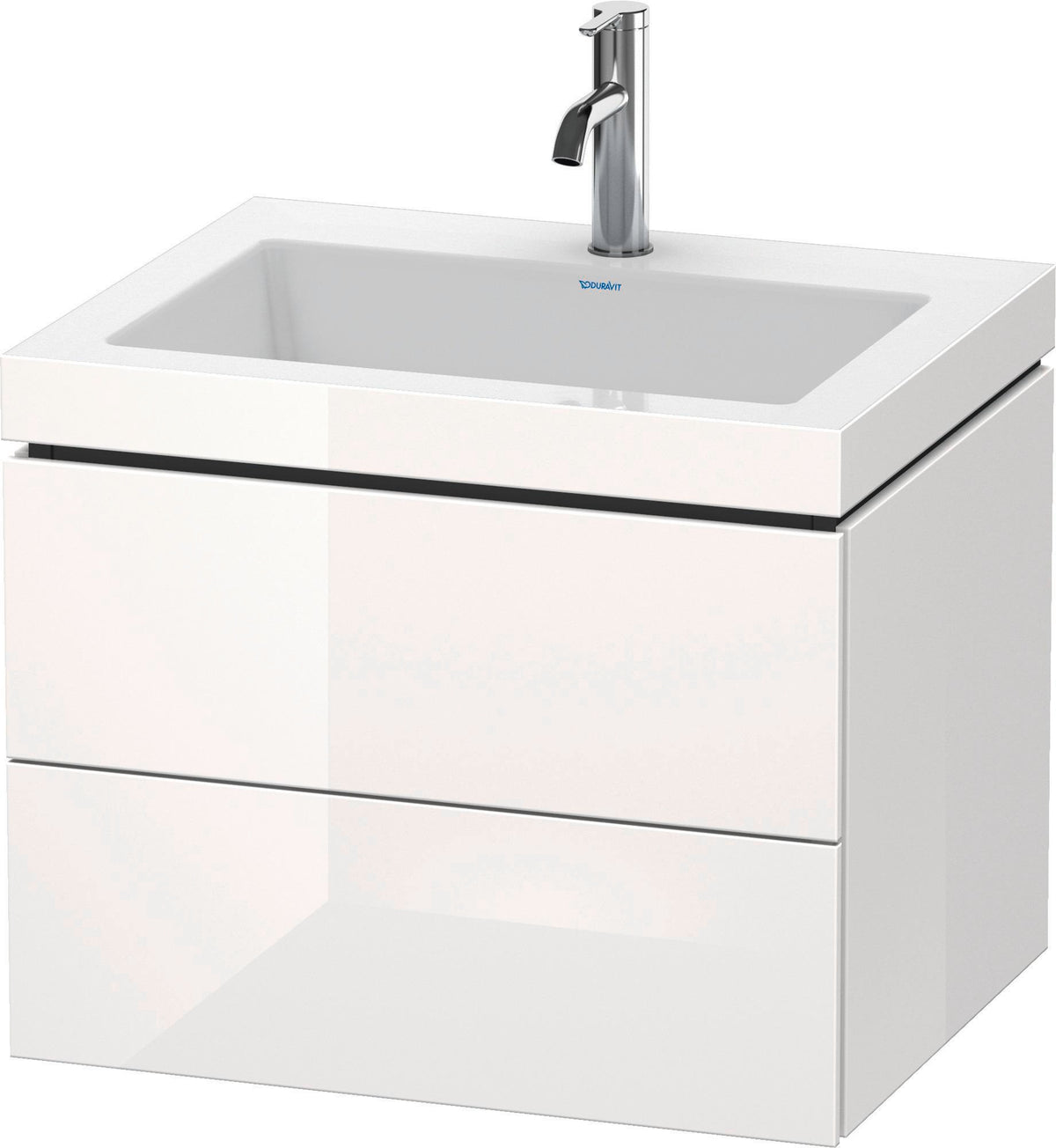 DURAVIT L-Cube c-bonded Waschtischset Eiche 600 mm mit 2 Schubkästen und Tip-on-Technik