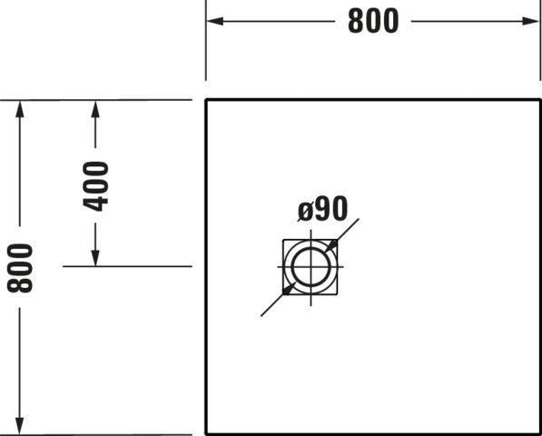 DURAVIT Sustano Duschwanne 800x800x30 Mineralguss Cream Matt – Quadratisch, Bodenbündig