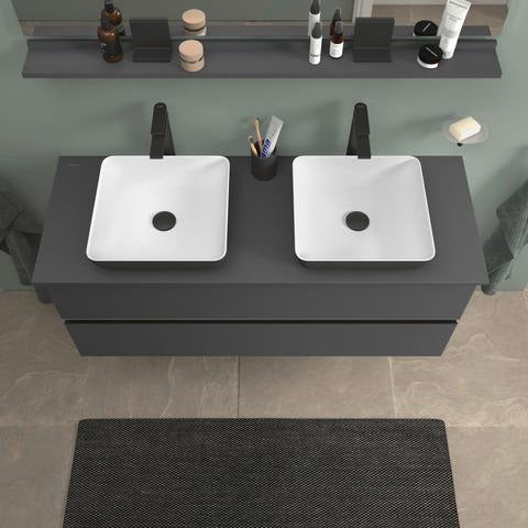 DURAVIT Sivida Konsolenwaschtischunterbau 1315 mm, bodenstehend, Weiß Matt, 2 Schubkästen