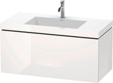 DURAVIT L-Cube c-bonded Waschtischset 1000 mm Flannel Grey Hochglanz mit Vero Air Becken