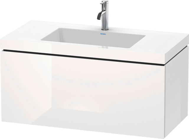 DURAVIT L-Cube c-bonded Waschtischset 1000 mm mit Vero Air, Basalt Matt, 1 Auszug