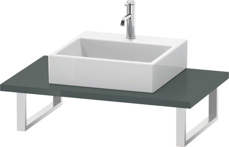 Duravit L-Cube Konsole variabel 550 mm tief, Amerikanischer Nussbaum, mit Ausschnitt