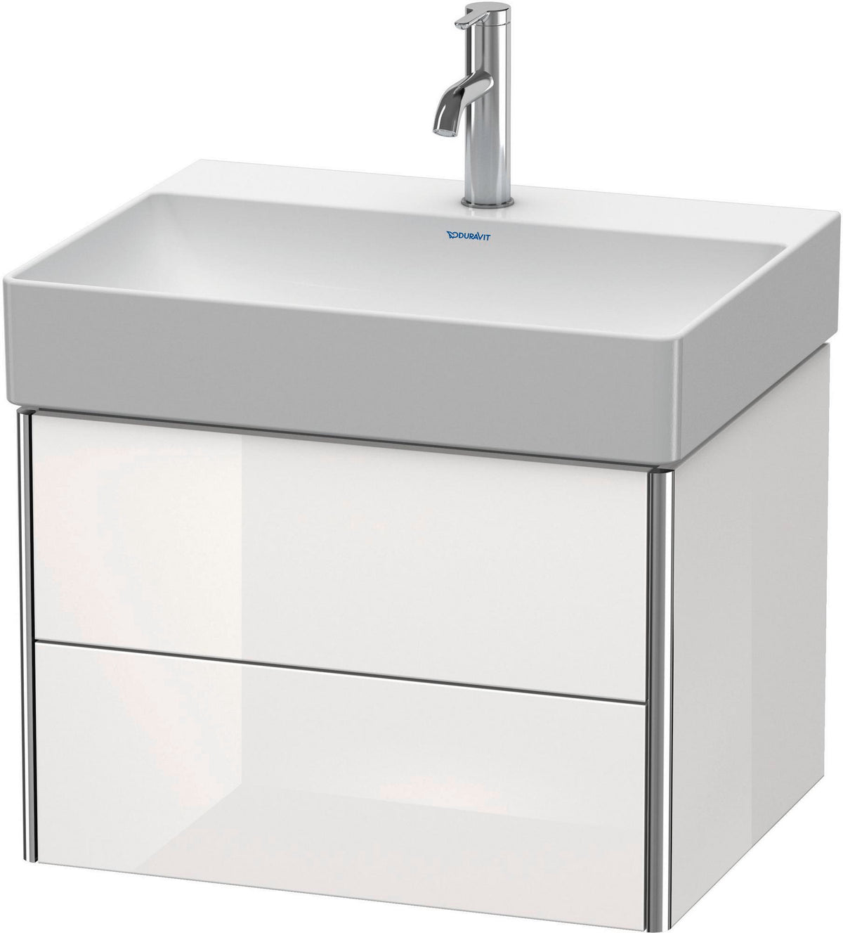 Duravit XSquare Waschtischunterbau 584 mm, 2 Schubkästen, Weiß Seidenmatt, Wandmontage