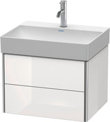 Duravit XSquare Waschtischunterbau 584 mm, 2 Schubkästen, Weiß Seidenmatt, Wandmontage